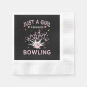 Nur ein Mädchen, das Bowling liebt Serviette (Vorderseite)