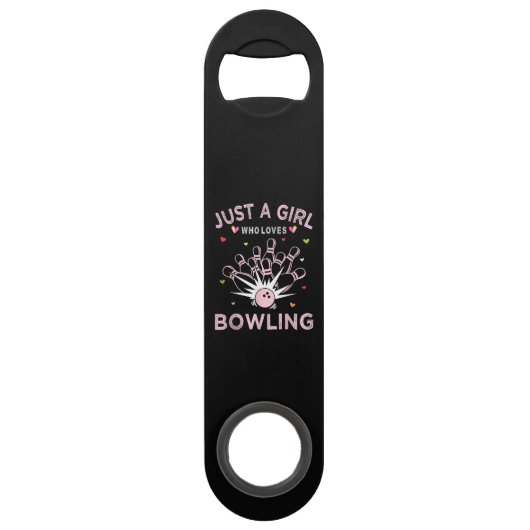 Nur ein Mädchen, das Bowling liebt Speed Flaschenöffner (Vorderseite)