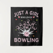Nur ein Mädchen, das Bowling liebt Wandteppich (Vorderseite)