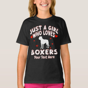 Nur ein Mädchen, das Boxer liebt Personalisiert T-Shirt