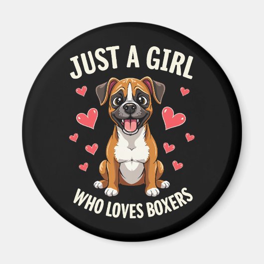 Nur ein Mädchen, das Boxer mag Magnet (Vorne)