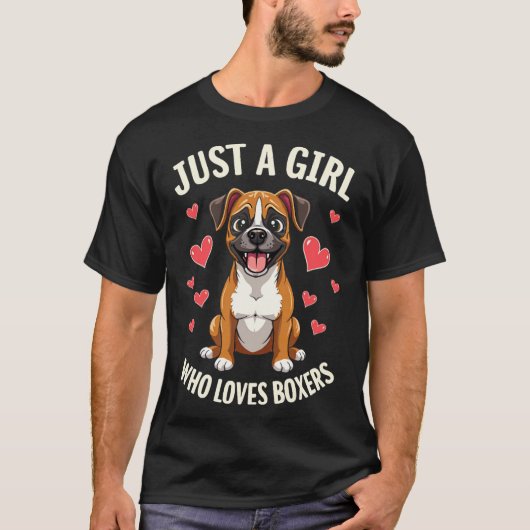 Nur ein Mädchen, das Boxer mag T-Shirt (Vorderseite)