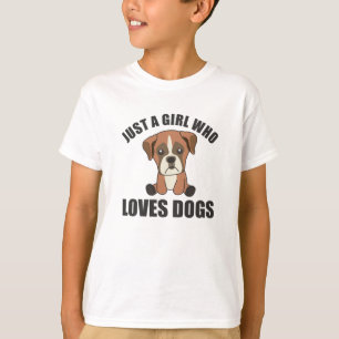 Nur ein Mädchen, das Boxerhunde-Hundewelpen liebt T-Shirt