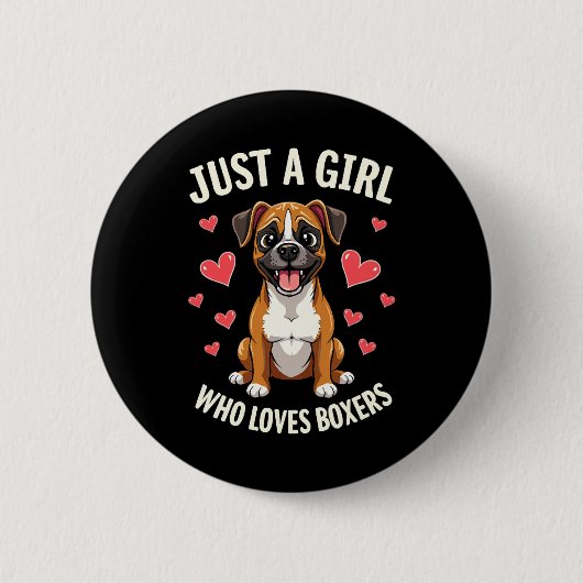 Nur ein Mädchen, das Boxers Lieben Button (Vorderseite)