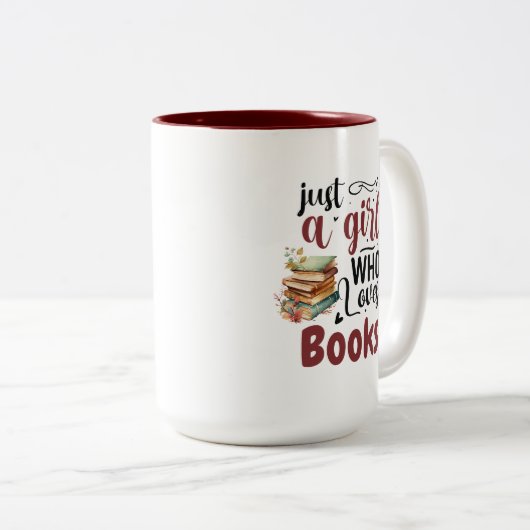 Nur ein Mädchen, das Bücher Lieben - Bücher liebt Zweifarbige Tasse (VorderseiteRechts)