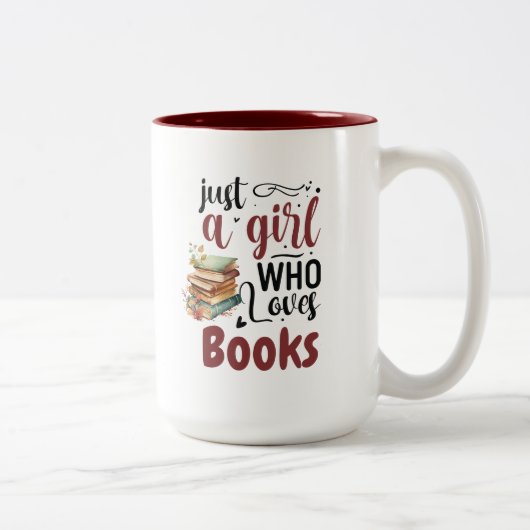 Nur ein Mädchen, das Bücher Lieben - Bücher liebt Zweifarbige Tasse (Rechts)