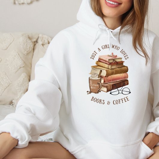 Nur ein Mädchen, das Bücher und Kaffee Lieben Hoodie