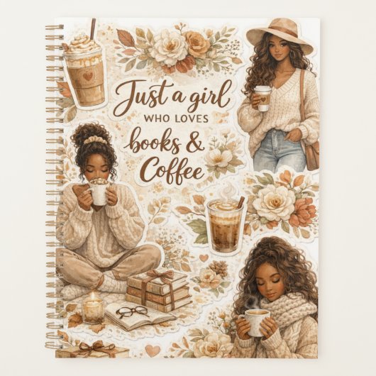 Nur ein Mädchen, das Bücher und Kaffee liebt Planer (Vorderseite)