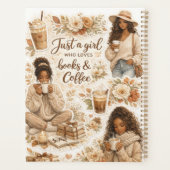 Nur ein Mädchen, das Bücher und Kaffee liebt Planer (Rückseite)