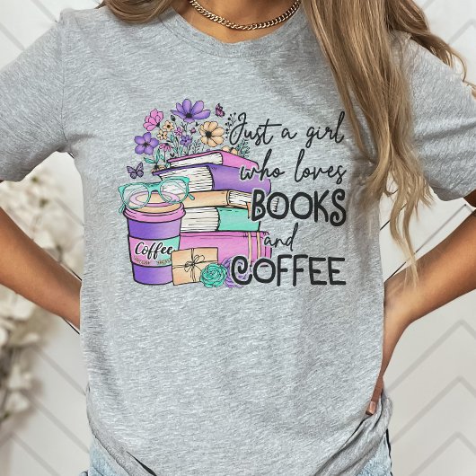 Nur ein Mädchen, das Bücher und Kaffeebuch Liebe T-Shirt