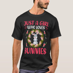 Nur ein Mädchen, das Bunnies Blume Kaninchen Liebe T-Shirt