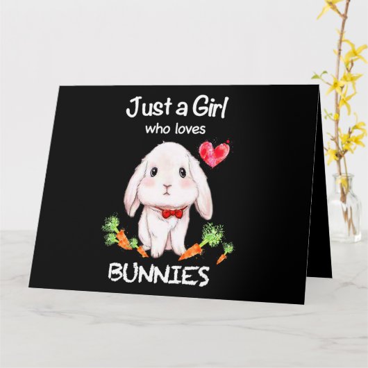 Nur ein Mädchen, das Bunnies Bunnies Rabbit Lover Karte (Gelbe Blume)
