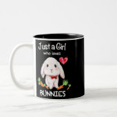 Nur ein Mädchen, das Bunnies Bunnies Rabbit Lover Zweifarbige Tasse (Links)