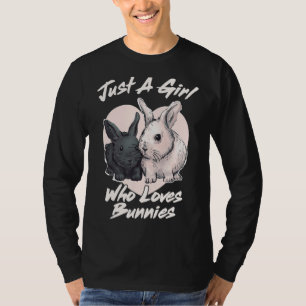 Nur ein Mädchen, das Bunnies Kaninchen Niedlich Os T-Shirt
