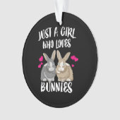 Nur ein Mädchen, das Bunnies Lieben | Bunny Lover Ornament (Vorderseite)