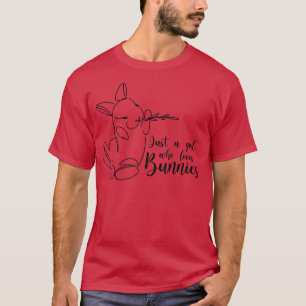 Nur ein Mädchen, das Bunnies Lieben Niedlich Kawai T-Shirt