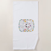 Nur ein Mädchen, das Bunnies Rabbit Lieben Strandtuch (Vorderseite)