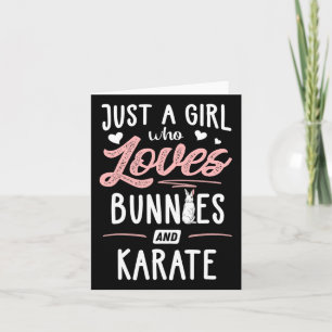 Nur ein Mädchen, das Bunnies und Karate-Geschenk-F Karte
