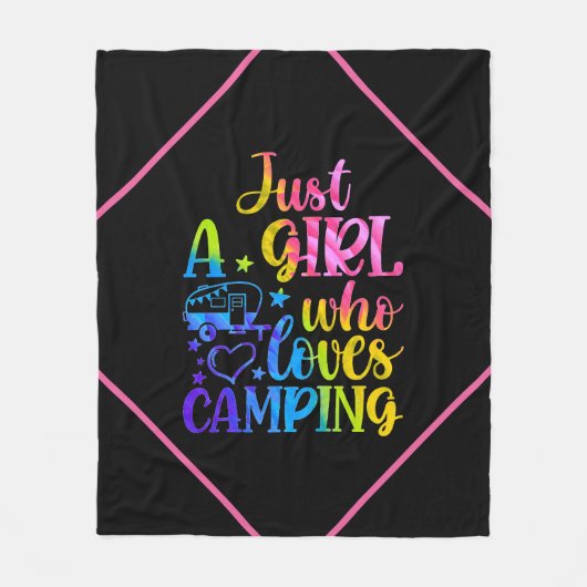 Nur ein Mädchen, das Camping Liebe Fleecedecke (Vorderseite)