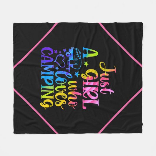 Nur ein Mädchen, das Camping Liebe Fleecedecke (Vorderseite (Horizontal))