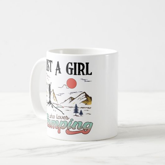 Nur ein Mädchen, das Camping Liebe Kaffeetasse (Vorderseite Links)
