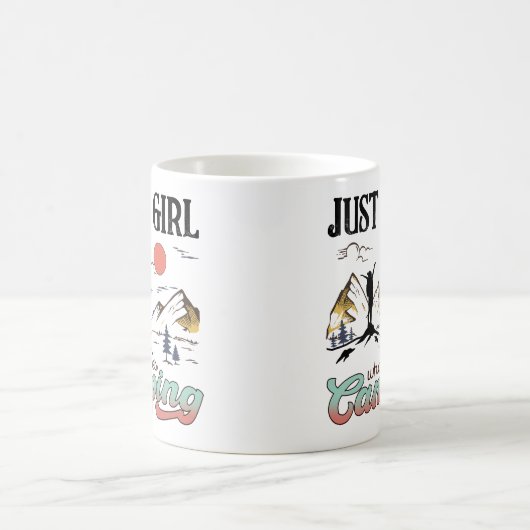 Nur ein Mädchen, das Camping Liebe Kaffeetasse (Mittel)