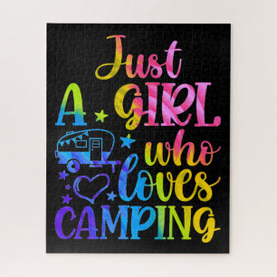 Nur ein Mädchen, das Camping Liebe Puzzle