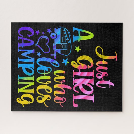 Nur ein Mädchen, das Camping Liebe Puzzle (Horizontal)