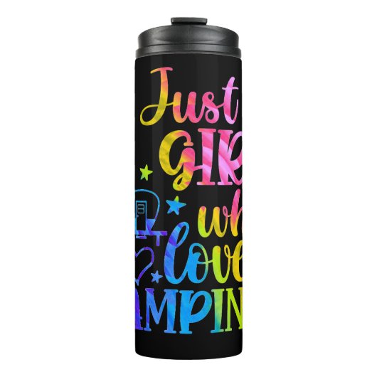 Nur ein Mädchen, das Camping Liebe Thermosbecher (Vorderseite)