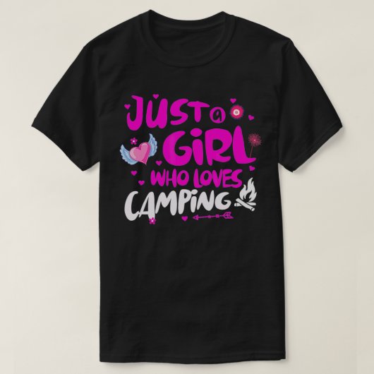 Nur ein Mädchen, das Camping Lieben T-Shirt (Design vorne)