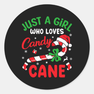 Nur ein Mädchen, das Candy Cane Weihnachts-Funny X Runder Aufkleber