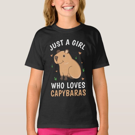 Nur ein Mädchen, das Capybaras Liebe Kinder T - Sh T-Shirt (Vorderseite)