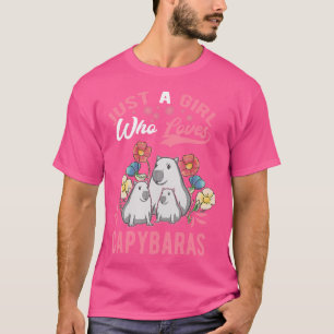 Nur ein Mädchen, das Capybaras Lieben Capybara Gir T-Shirt