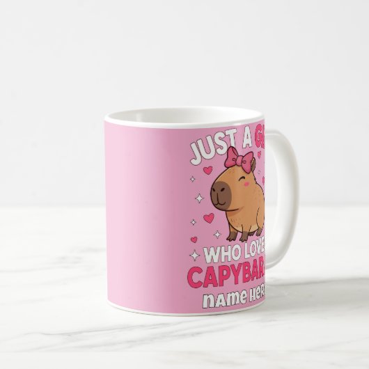 Nur ein Mädchen, das Capybaras Lieben Kaffeetasse (VorderseiteRechts)