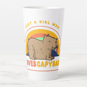 Nur ein Mädchen, das Capybaras Lieben Milchtasse