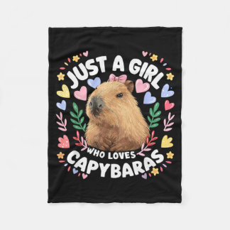 Nur ein Mädchen, das Capybaras liebt, süße Capybar Fleecedecke