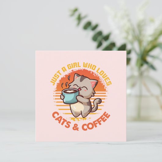 Nur ein Mädchen, das Cats & Coffee Liebe (Stehend Vorderseite)