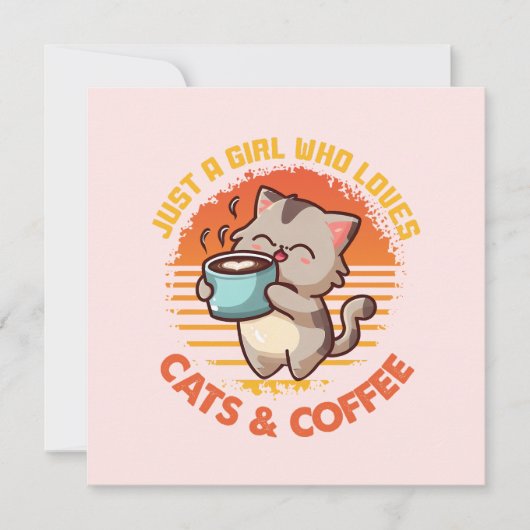 Nur ein Mädchen, das Cats & Coffee Liebe (Vorderseite)