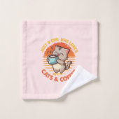 Nur ein Mädchen, das Cats & Coffee Liebe Badhandtuch Set (Waschlappen)
