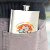 Nur ein Mädchen, das Cats & Coffee Liebe Flachmann (Beispiel)