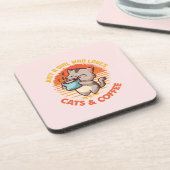 Nur ein Mädchen, das Cats & Coffee Liebe Getränkeuntersetzer (Linke Seite)