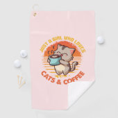 Nur ein Mädchen, das Cats & Coffee Liebe Golfhandtuch (Insitu)
