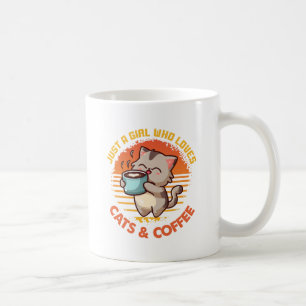 Nur ein Mädchen, das Cats & Coffee Liebe Kaffeetasse
