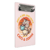 Nur ein Mädchen, das Cats & Coffee Liebe Mini Klemmbrett (Schrägansicht)