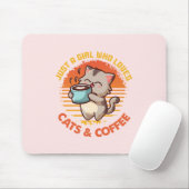 Nur ein Mädchen, das Cats & Coffee Liebe Mousepad (Mit Mouse)