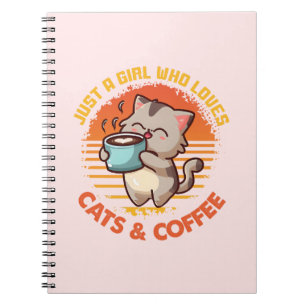 Nur ein Mädchen, das Cats & Coffee Liebe Notizblock