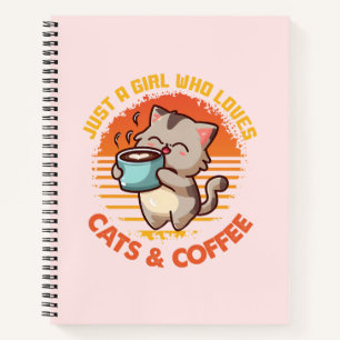 Nur ein Mädchen, das Cats & Coffee Liebe Notizblock