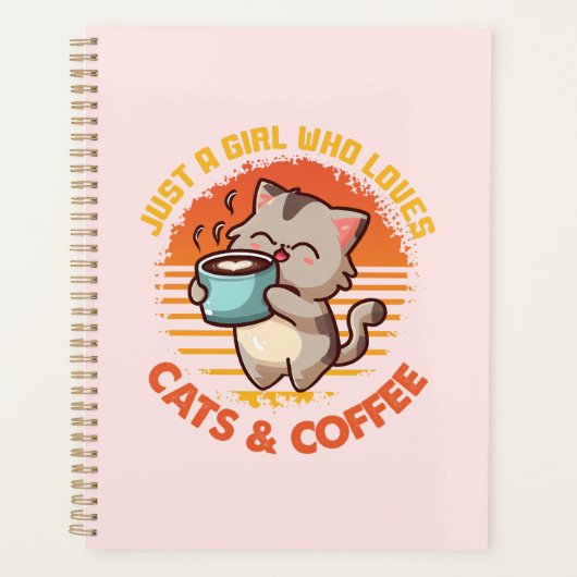 Nur ein Mädchen, das Cats & Coffee Liebe Planer (Vorderseite)