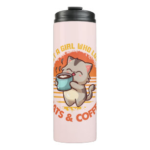 Nur ein Mädchen, das Cats & Coffee Liebe Thermosbecher
