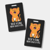 Nur ein Mädchen, das Cats Pullover Lieben Ausweis (Front & Back)